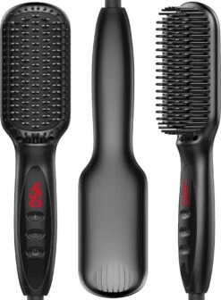 Merkloos Stijltang Kam - Voor Baard & Hoofdhaar - 3-in-1 - Black Edition