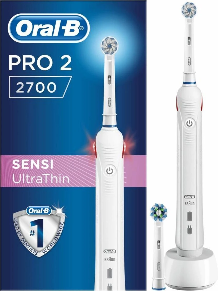 Oral B Oral-B Pro 2 2700 - Sensi Ultra Thin - Elektrische Tandenborstel - Wit 3 Oral B Oral-B Pro 2 2700 - Sensi Ultra Thin - Elektrische Tandenborstel - Wit