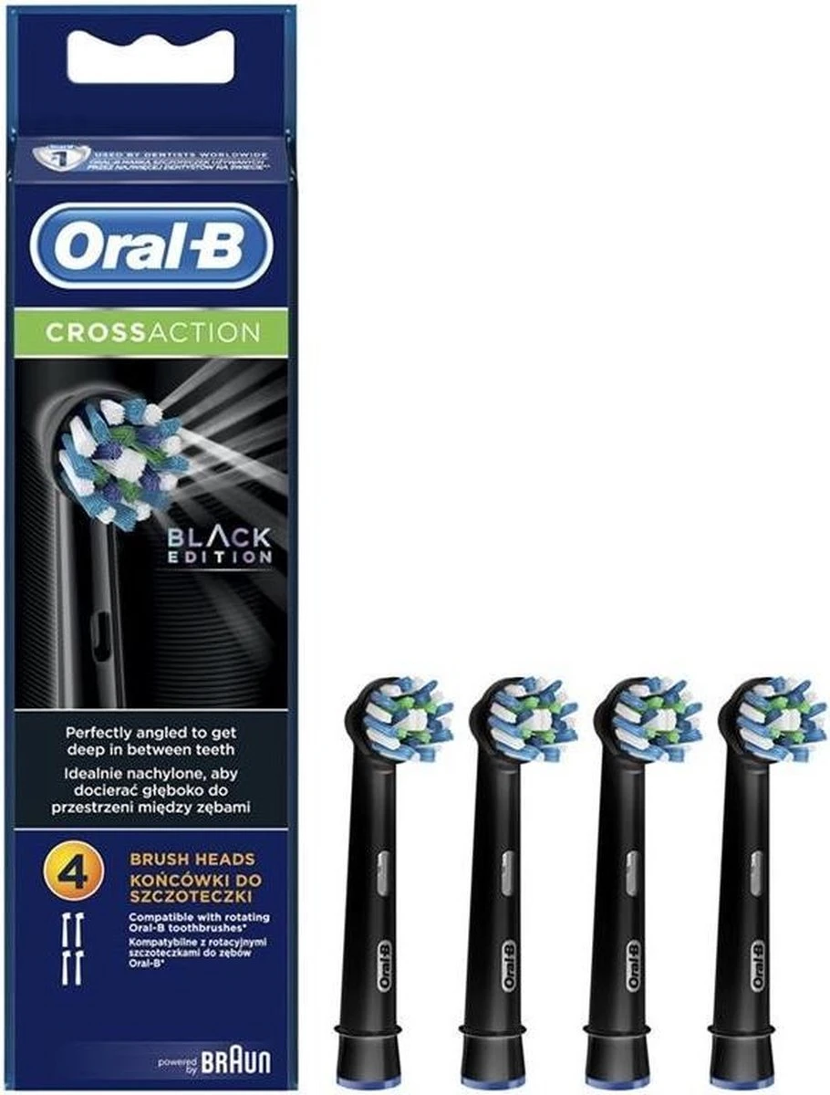 Oral B Oral-B CrossAction Zwart Opzetborstels - 4 Stuks 14 Oral B Oral-B CrossAction Zwart Opzetborstels - 4 Stuks - Afbeelding 12