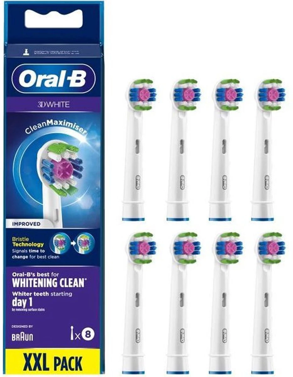 Oral B Oral-B 3D White - Met CleanMaximiser-technologie - Opzetborstels - 8 Stuks - Afbeelding 12