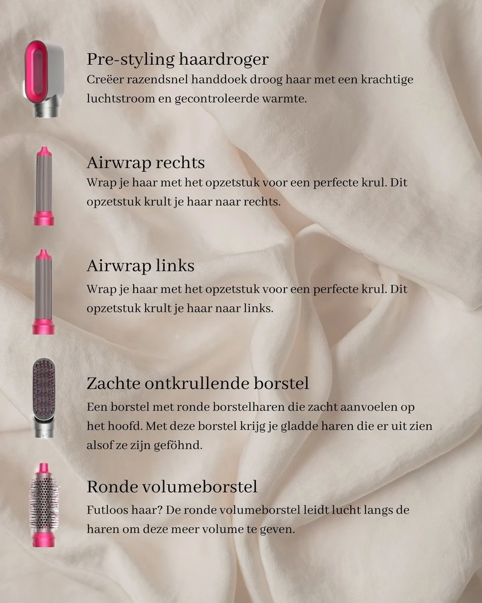 Remma 5 In 1 Airwrap - Multistyler - Vernieuwde 2023 Model - Tiktok Model - Krultang - Diffuser - Krulborstel - Inclusief Luxe Leren Opbergdoos 6 Remma 5 In 1 Airwrap - Multistyler - Vernieuwde 2023 Model - Tiktok Model - Krultang - Diffuser - Krulborstel - Inclusief Luxe Leren Opbergdoos - Afbeelding 4