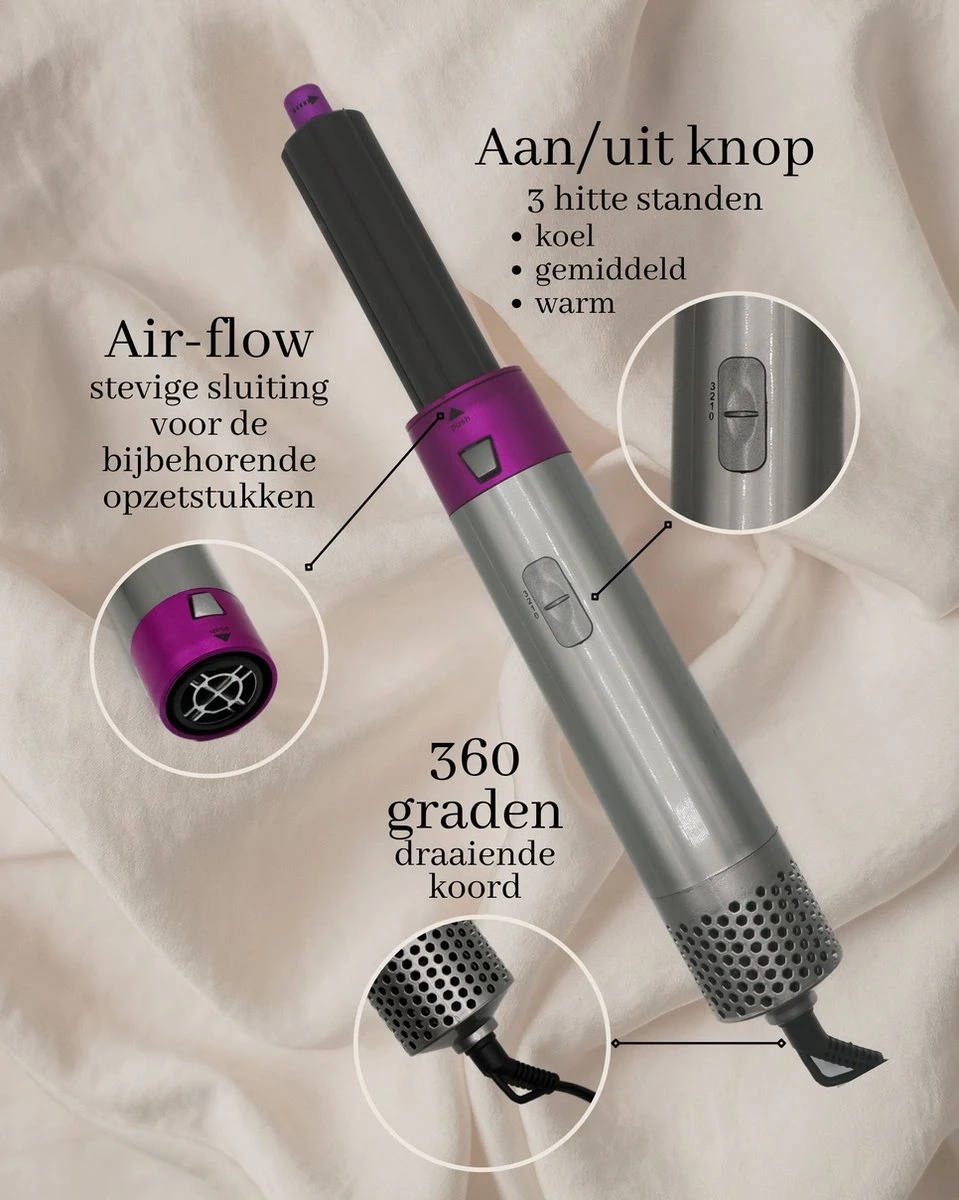 Remma Airwrap - 5 In 1 Multistyler - Vernieuwse 2023 Model - Tiktok Model - Krultang - Diffuser - Krulborstel - Afbeelding 5