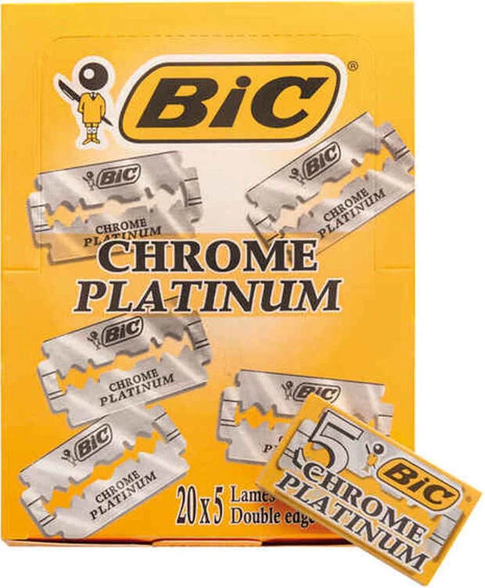 BIC Chrome Platinum Double Edge Blade Mesjes Safety Razor - Doos Van 100 Stuks - Scheermesjes - Afbeelding 5